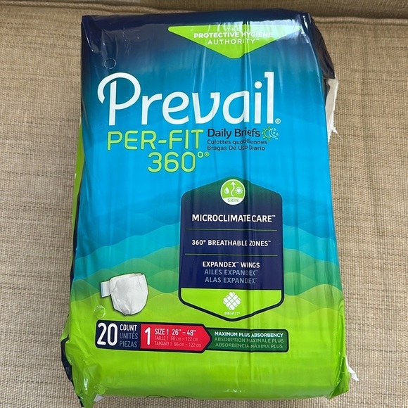 Pack Prevail Per-Fit 360 20 Pack Daily Brief Maximum Plus Incontinence - Picture 2 of 5